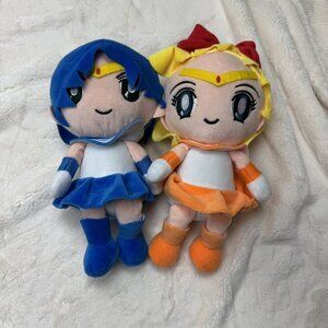 Sailor Moon Venus And Mercury Soft Plush Dolls 10”